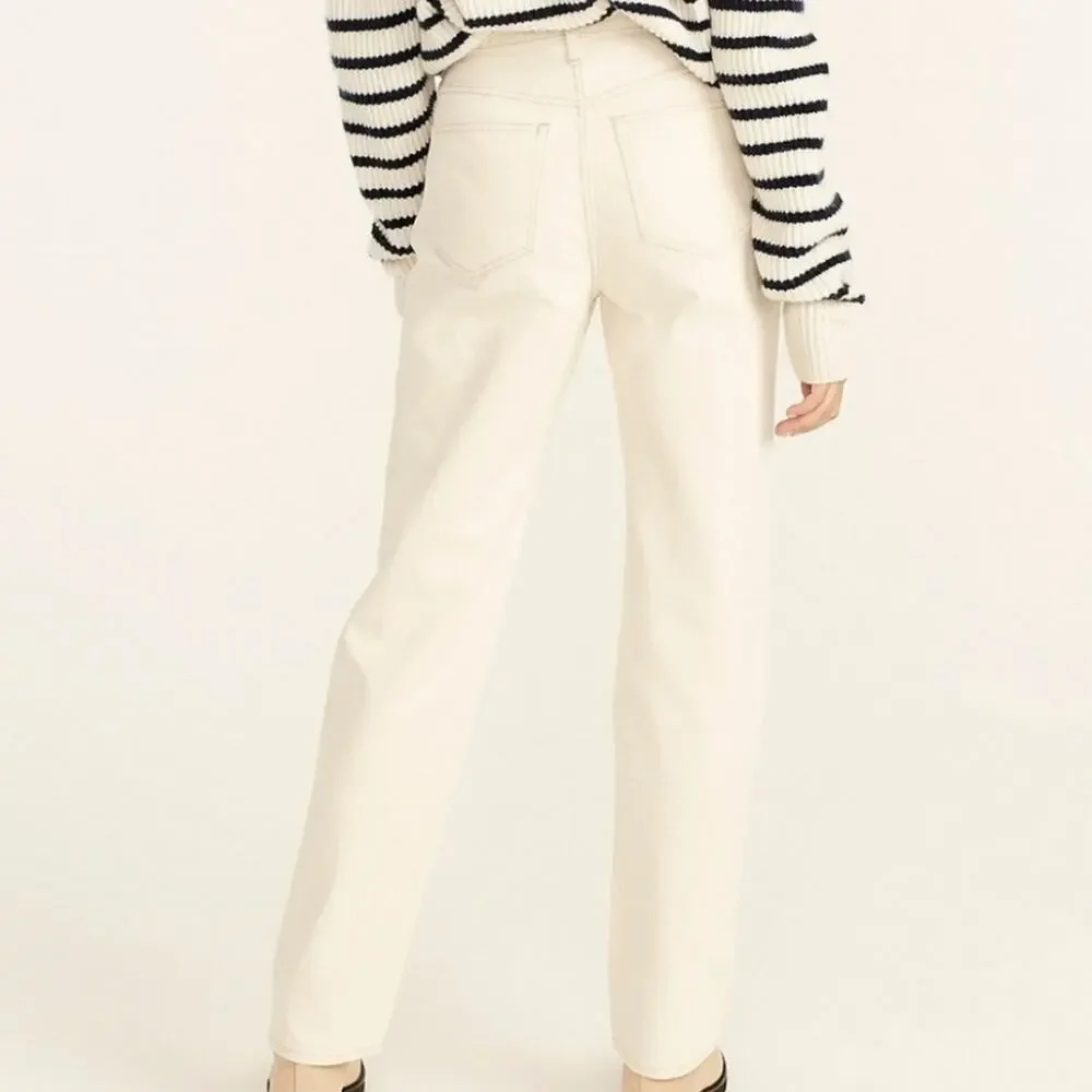 J. Crew Slouchy Boyfriend High Waisted Jean Ecru White Rigid Denim NWT 28
